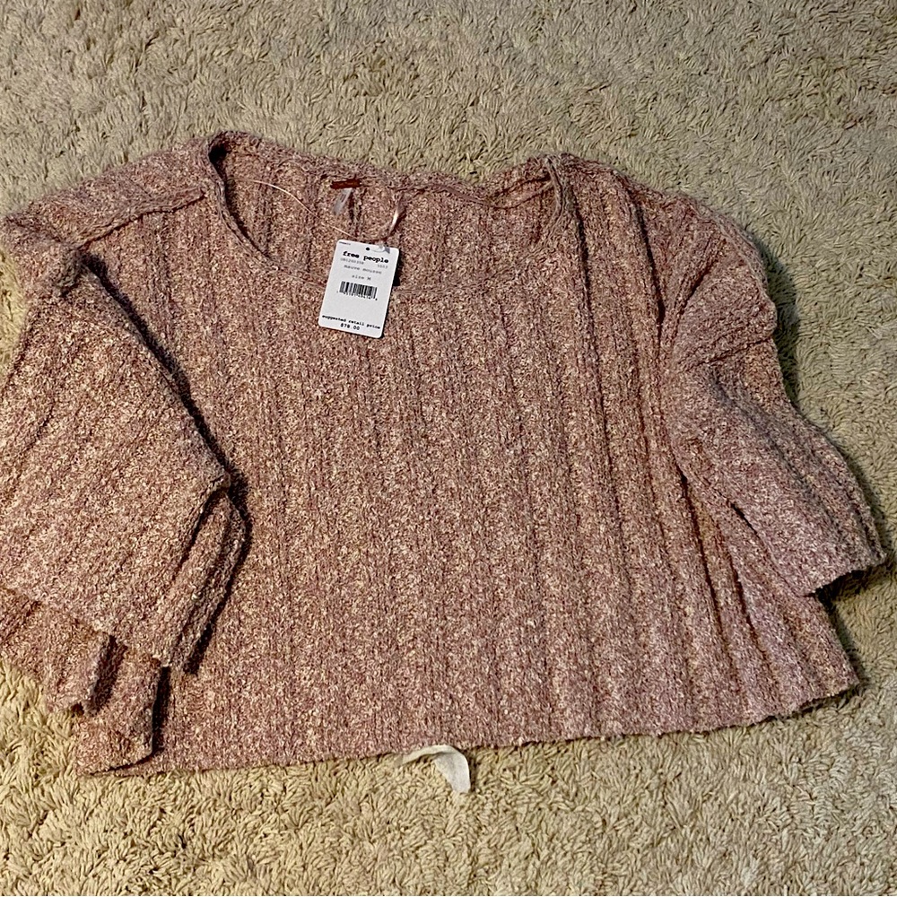 Free People Mauve Nude Off Shoulder Shirt BNWT